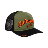 GODSPEED GS Forever Trucker Hat (Olive/Orange) - Gravity NYC